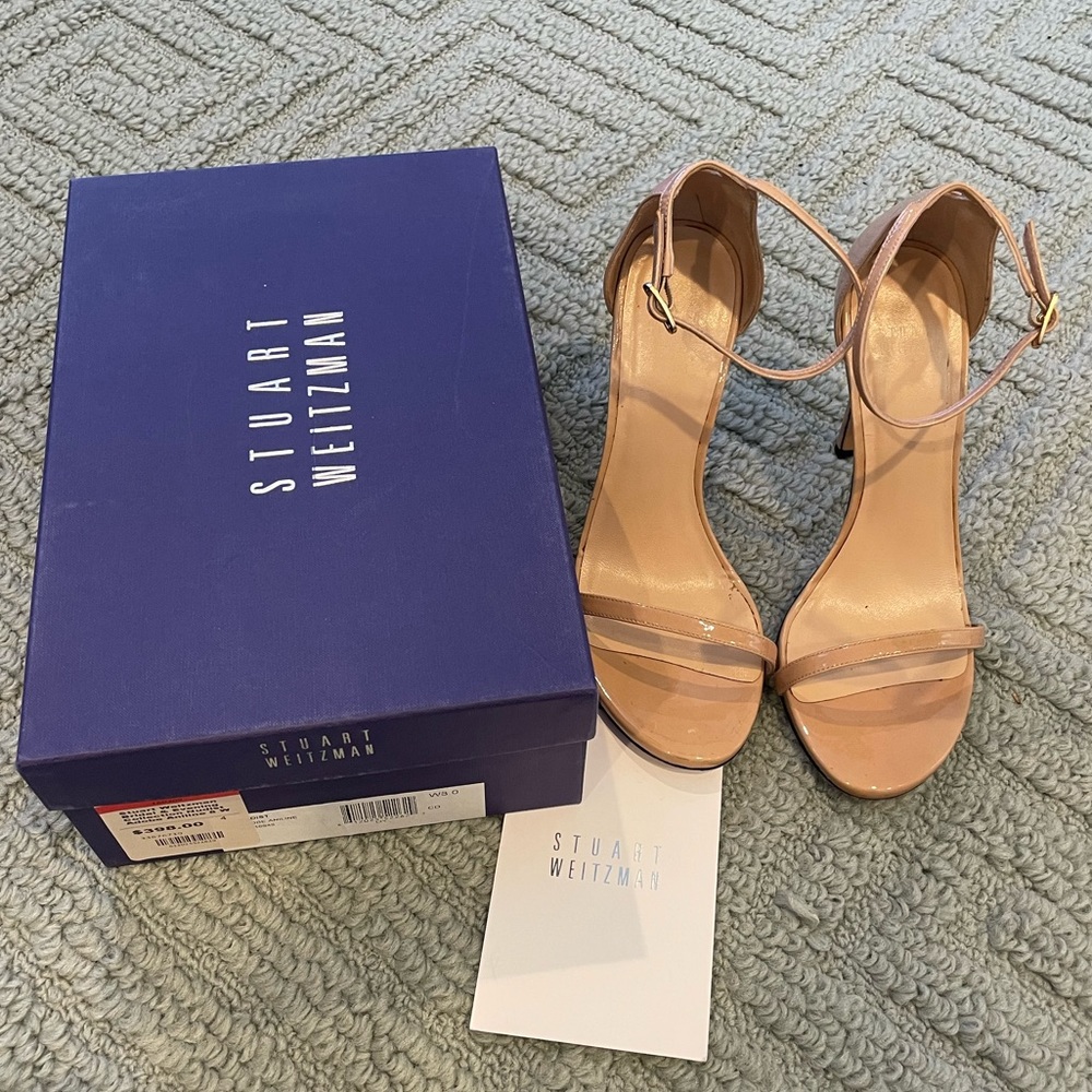 Stuart Weitzman Nudist Heels Tan Nude 8W Box